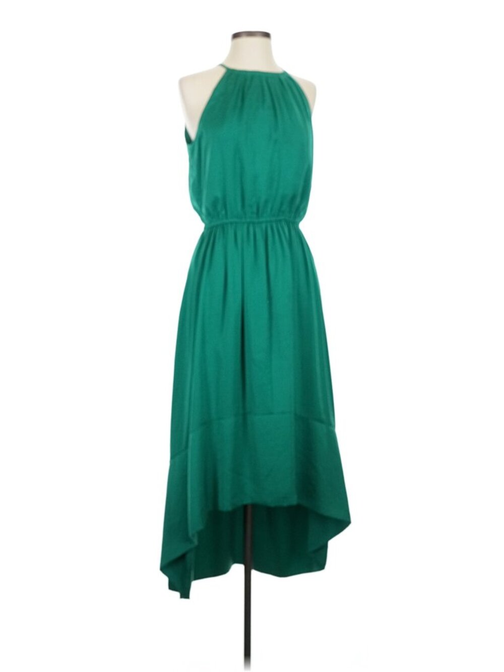 Banana Republic Halter top maxi dress asymetrical hem Emerald Green Womens 4